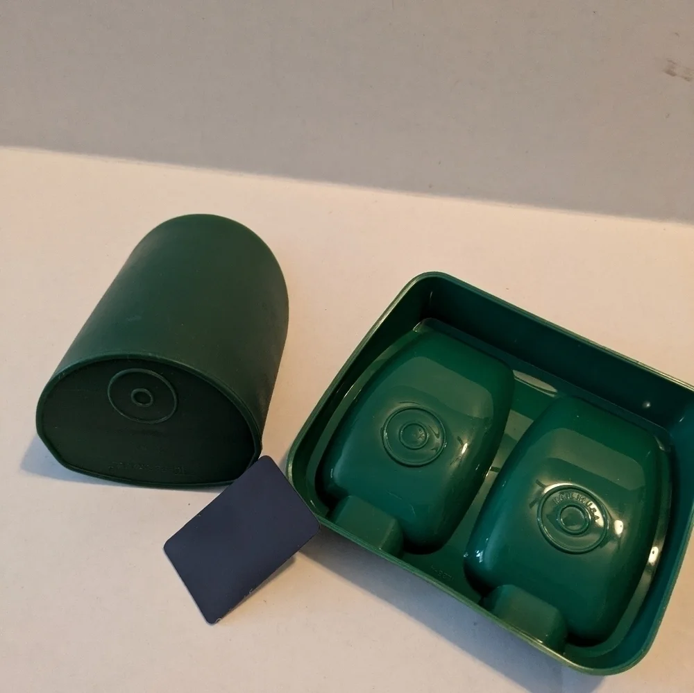 Tupperware Bundle with green scoop, magnet, and green spoon rest